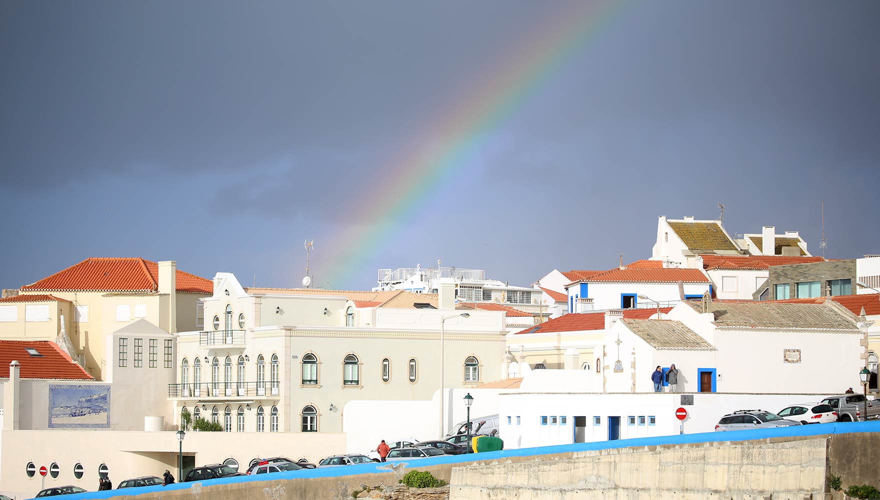 rainbow over Ericeira's center